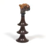 Carved Wood Cane Handle in the Form of a Dog