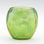 Loetz Iridescent Peridot Glass Dimpled Cabinet Vase