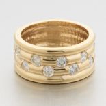 Ladies' Gold and Diamond Fluted Band