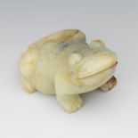 Chinese Carved Agate and Carnelian Lucky Frog Cabinet Sculpture, in Presentation Box
