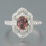 Ladies' Padparadscha Sapphire and Diamond Ring