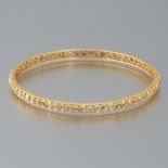 Ladies' Gold and Rose Cut Diamond Bangle