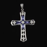 Levian Gold, Diamond and Tanzanite Cross Pendant