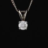Ladies' Gold and Solitaire Diamond Pendant on Chain