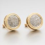 Impressive 14k Yellow Gold and Diamond Cufflinks