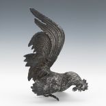Silvered Metal Rooster/Cockerel Cabinet/Table Sculpture