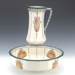 Royal Doulton Water Pitcher and Basin, "Chippendale" Pattern