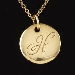 Tiffany & Co. Gold "H" Medallion on Tiffany & Co. Gold Chain