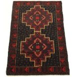 Vintage Very Fine Hand Knotted Balouch Carpet