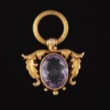 Victorian Gold and Amethyst Fob Pendant