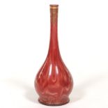 Rare Large Loetz Carnelo Glass Bottle Vase with Gilt Arabesque Design, The Marmoriertes Series, ca.