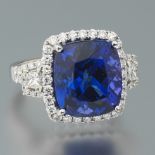 Impressive 13.87 Carat Tanzanite and Diamond RIng