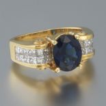 Sapphire, Diamond Gold Ring