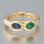 Chaumet Paris Gold, Blue Sapphire and Emerald "Eternity" Ring