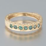 Ladies' Gold and Blue Green Topaz Band