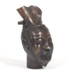 Chinese Bronze Scholar Head