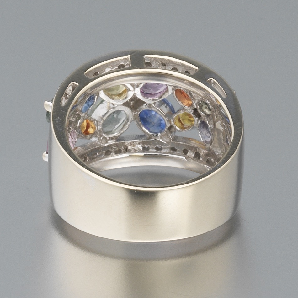 Ladies' Color Sapphire, Diamond and Gold Ring - Image 5 of 8