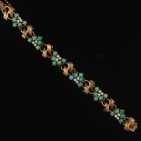 Ladies' Gold, Turquoise and Diamond Bracelet