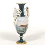 Impressive Unique German Porcelain Commemorative Scenic Vase, dated 1878