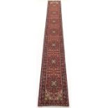 Long Hand Knotted Heriz Runner