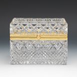 Italian Crystal Glass and Gilt Brass Mounts Vanity Casket