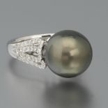 Ladies' Tahitian Pearl and Diamond Ring