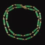 Ladies' Gold and Apple Green Jadeite Necklace