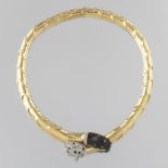 Ladies' Panther Gold, Onyx and Diamond Necklace