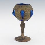 Bronze Goblet with Blown Glass Interior