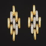 Pair of Gold and Diamond Flexible Earrings