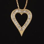 Ladies' Italian Gold and Diamond Heart Slider on Chain