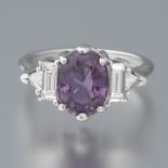 Ladies' Gold, Purple Pink Sapphire and Diamond Cocktail Ring
