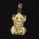 Ladies' Sterling Silver and Japanese Carved Frog Pendant