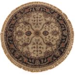 Semi-Antique Hand Knotted Tabriz Round Carpet