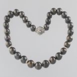 A Tahitian Pearl and Diamond Necklace