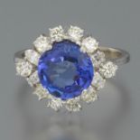 Ladies' Gold, Tanzanite and Diamond Cocktail Ring