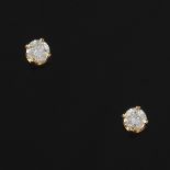 Ladies' Gold and Diamond Pair of Stud Earrings