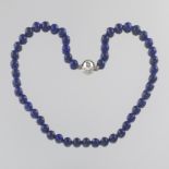 Ladies' Lapis Bead Necklace with Gold Clasp