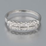 Ladies' Retro Platinum and Diamond Ring