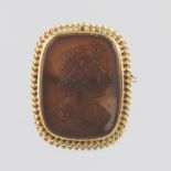 Victorian Gold and Cameo Carved Carnelian "Apollo" Pin/Brooch/Pendant