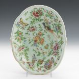 Chinese Kangxi Longquan Celadon Glazed Enamel Peach Form Porcelain Dish