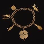 Retro Gold Charm Bracelet