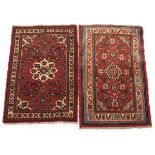 Two Semi-Antique Fine Hand Knotted Zanjan Carpets, ca. 1970's