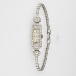 Ladies' Art Deco Elegant Platinum and Diamond Dress Watch