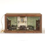 Vintage Doll House Formal Dining Room Shadow Box