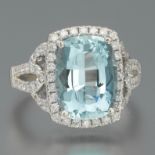 Ladies' Aquamarine and Diamond Ring