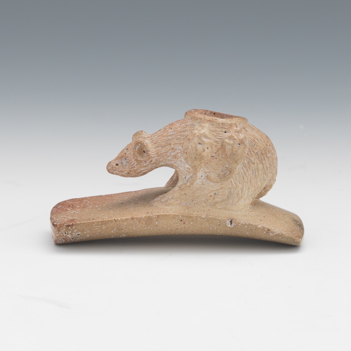 Carved Effigy Pipe of an Opssom - Image 4 of 7