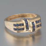 Ladies' Gold and Blue Sapphire Ring