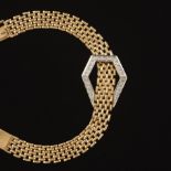 Ladies' Vintage Gold and Diamond Buckle Bracelet