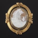 Victorian Gold and Carved Cameo Swivel Brooch